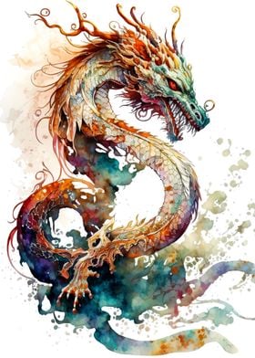 watercolor dragon