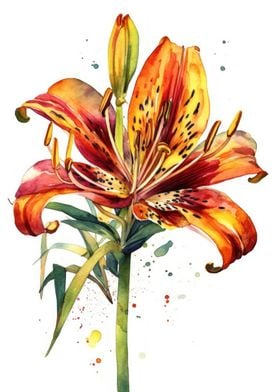 Gloriosa Lily Flower Art