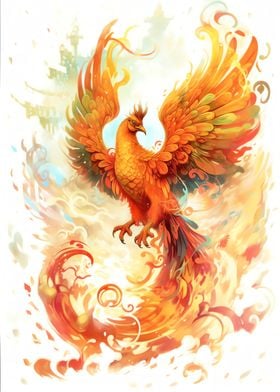 Phoenix Watercolor Bird