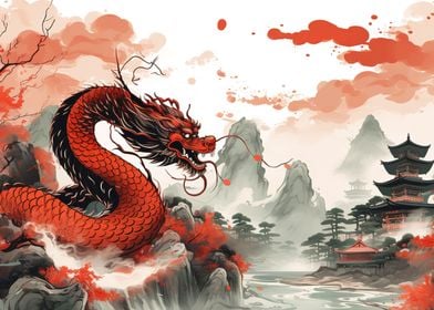 Chinese Dragon Landscape 