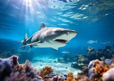 shark swimming in ocean