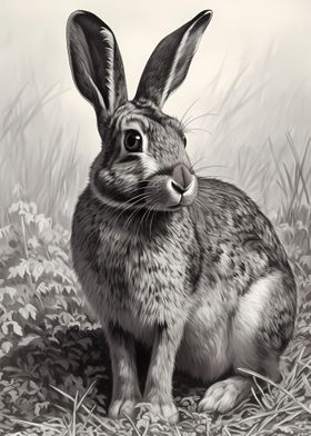 Rabbit Pencil Drawing