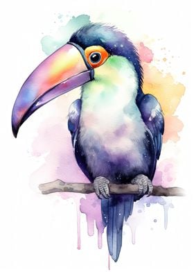 Watercolor Baby Toucan