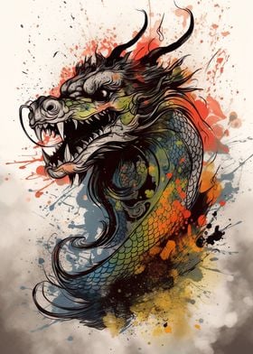 Dragon Japan Ink Art