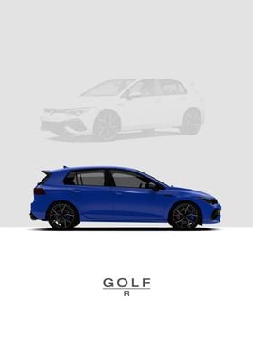 VW Golf 8 R 2022 Blue