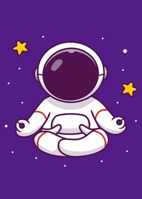 Cute astronaut yoga