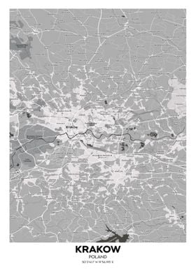 Krakow poland streetmap