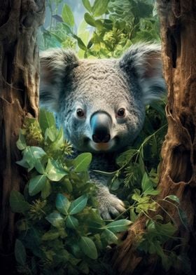 koala in forest 