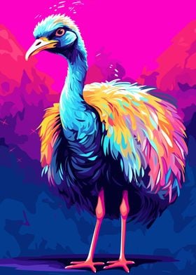 Ostrich Bird Pop Art