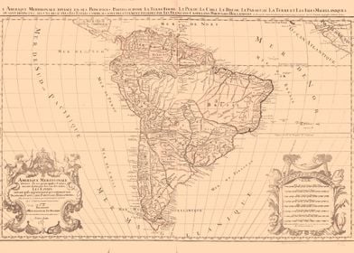 Brazil vintage map