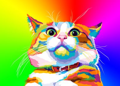 Cute Cat Meme Wpap Pop Art