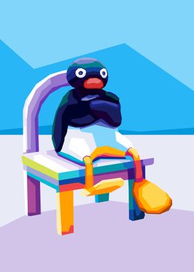 Angry Pingu meme Pop Art