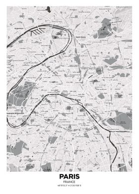 Paris France streetmap