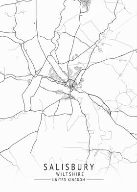 Salisbury UK City Map