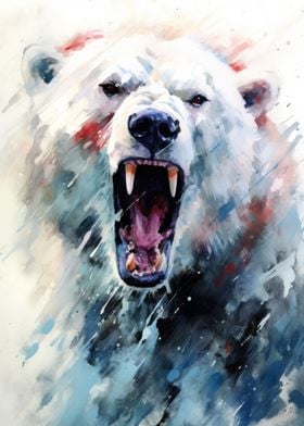 Roaring Polar Bear