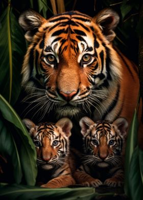 Tiger With Cubs