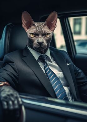 sphynx in suit