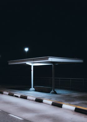 Bus Stop at Night