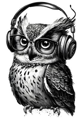 Owl Music Artwork Painting