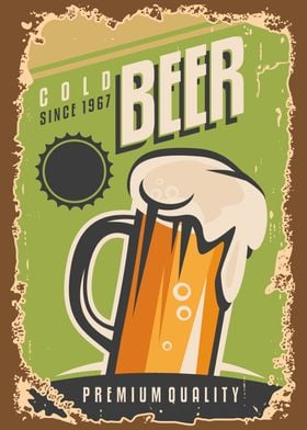 cold beer mug wall sign