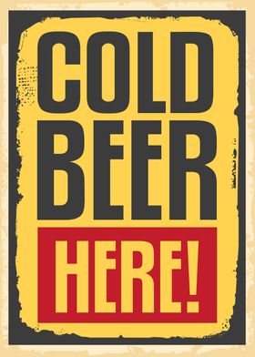 cold beer mug wall sign