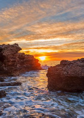 Beach sunset landscape sun