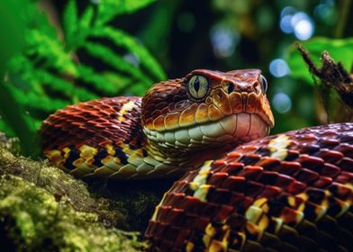 Majestic Snake In Jungle