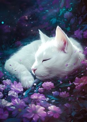 Cat nap Among Blooms