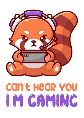 Gaming Cute Red Panda