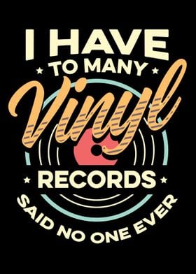 To Many Vinyl Records Gift