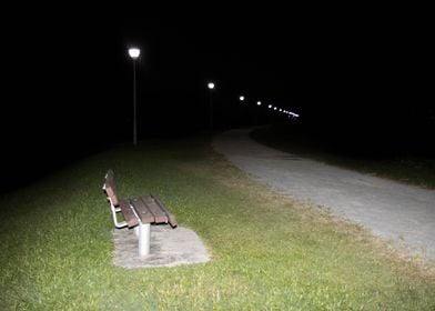 Park Bench at Night