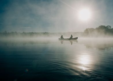 Canoe on a river