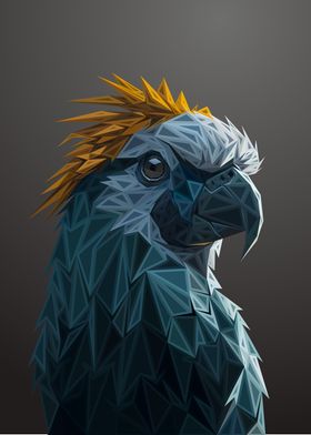 Cockatoo Lowpoly Engraved