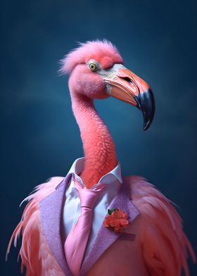 80s Style Flamingo