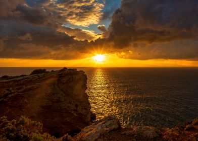 Landscape sea sunset calm