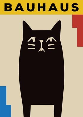 Bauhaus Cat Poster