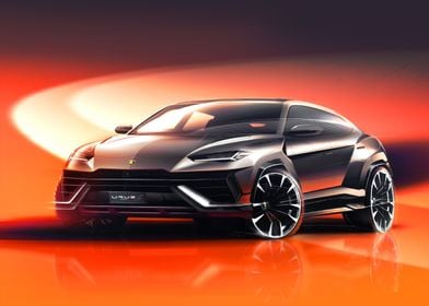 LAMBORGHINI URUS S DRAWING