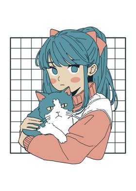 Anime Girl With a Cat