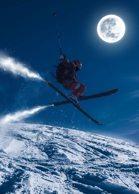 Snow Mountain Skiing 