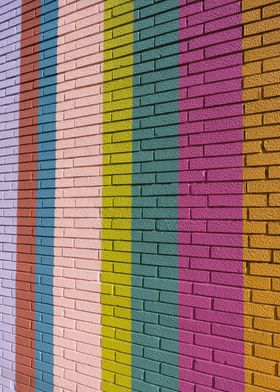 Colorful Brick Wall Photo