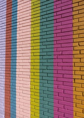 Colorful Brick Wall Photo