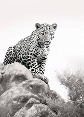 Black and White Leopard