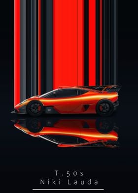 T50S Niki Lauda Car Poster