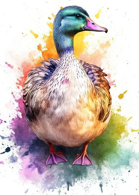 Watercolor Duck Painting