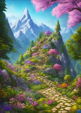 Mountain trail landscape