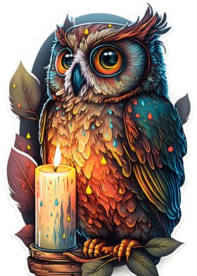 Owl Art Luminous Wisdom