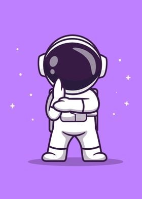 Cute astronaut fighting