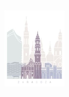 Zaragoza skyline poster 