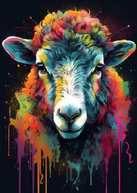 Colorful Sheep With Drips