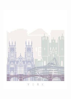 York skyline poster pastel